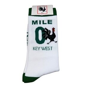 3/$25 🍄 Funky Chicken Key West Mile Zero Rooster Socks Size 9-13 NEW
